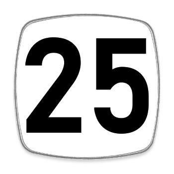 25. 25 YEARS. 25th ANNIVERSARY. 25 YEARS ANNIVERSARY. - Square fridge magnet - white - Front