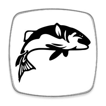 Fisch Angeln Angler Fischen - Viereckiger Kühlschrankmagnet - Weiß - Vorne