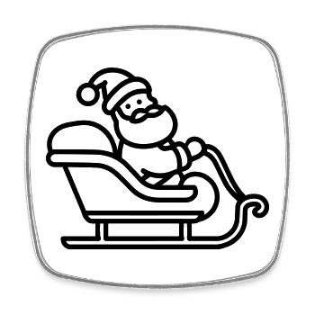 Santa's sleigh - Square fridge magnet - white - Front