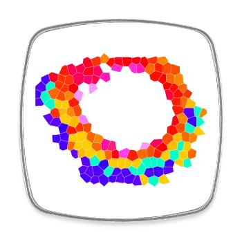 Voronoi Mosaic Orbit - Viereckiger Kühlschrankmagnet - Weiß - Vorne