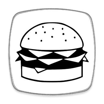 Fast Food Design Geschenk Koch  - Viereckiger Kühlschrankmagnet - Weiß - Vorne