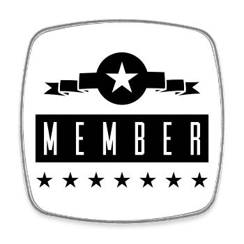 Members - Square fridge magnet - white - Front