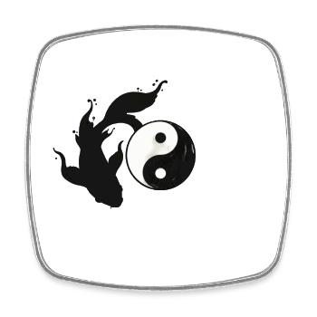 Harmonie Yin et Yang - Magnet carré - blanc - Devant