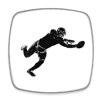 American Football Silhouette – Catch in Action - Viereckiger Kühlschrankmagnet - Weiß - Vorne
