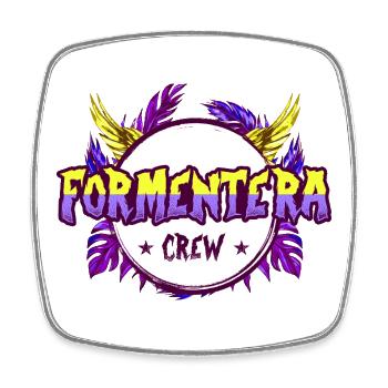 Formentera Crew Bunt - Viereckiger Kühlschrankmagnet - Weiß - Vorne