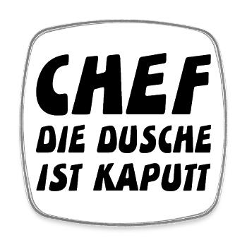 Chef - Viereckiger Kühlschrankmagnet - Weiß - Vorne