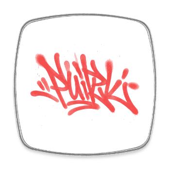 Graffiti Spray Abstract Roter Tag - Viereckiger Kühlschrankmagnet - Weiß - Vorne
