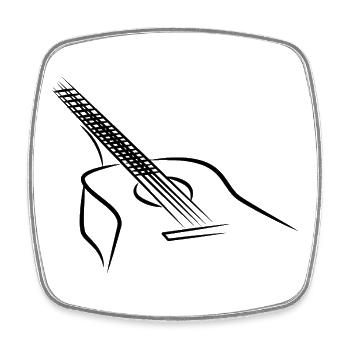 Gitarre Silhouette Musiker - Viereckiger Kühlschrankmagnet - Weiß - Vorne