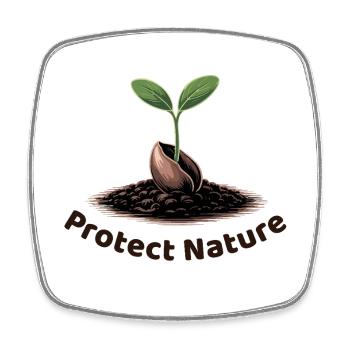 Protect nature - Square fridge magnet - white - Front