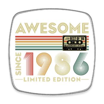 Cadeau de 40e anniversaire 1986 Vintage Rétro - Magnet carré - blanc - Devant