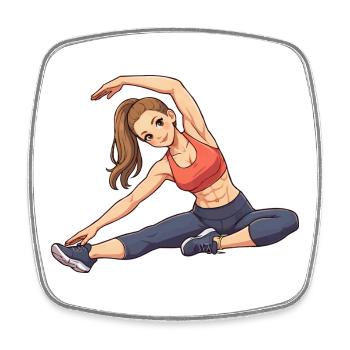 Motif de la posture de fitness flexible - Magnet carré - blanc - Devant