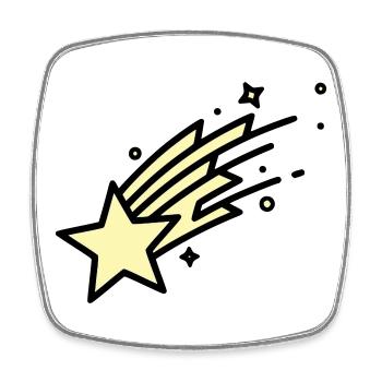 Shooting Star Comet Comic - Square fridge magnet - white - Front