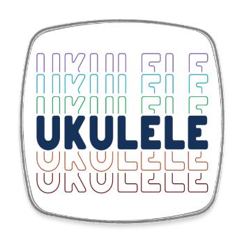 Ukulele typography - Square fridge magnet - white - Front