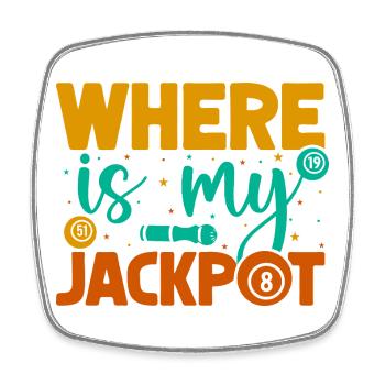 Bingo Game Where Is My Jackpot Bingo - Viereckiger Kühlschrankmagnet - Weiß - Vorne