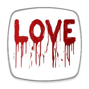 Love with Ink Drops - Square fridge magnet - white - Front