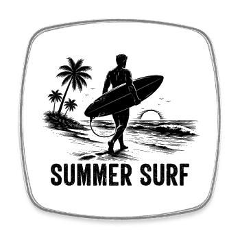 Enjoy the Summer Summer Surf In Blue Paradise - Viereckiger Kühlschrankmagnet - Weiß - Vorne