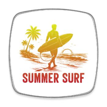 Enjoy the Summer Summer Surf In Blue Paradise - Viereckiger Kühlschrankmagnet - Weiß - Vorne