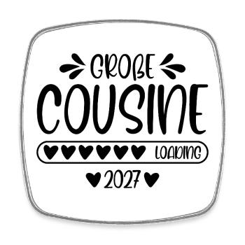 Big Cousin 2027 loading - Square fridge magnet - white - Front