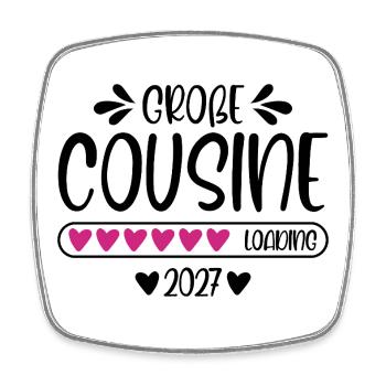 Big Cousin 2027 loading - Square fridge magnet - white - Front