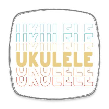 Ukulele typography - Square fridge magnet - white - Front