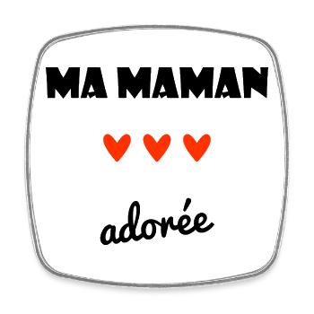 MAMA ADORED. MAMMA. MOTHER'S DAY. HAPPY BIRTHDAY - Square fridge magnet - white - Front