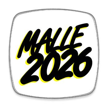 Malle 2026 - Square fridge magnet - white - Front