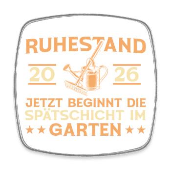 Gärtner Ruhestand 2026 Rente Garten Geschenk - Viereckiger Kühlschrankmagnet - Weiß - Vorne