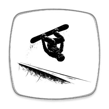 Slopestyle Salto Freestyle Sports d’hiver - Magnet carré - blanc - Devant