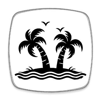 Palm trees - Square fridge magnet - white - Front