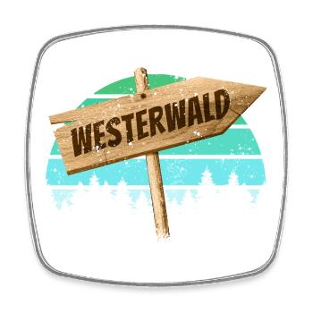 Westerwald Rhineland-Palatinate Germany Souvenir - Square fridge magnet - white - Front