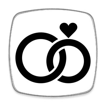 Wedding, Engagement, Wedding Celebration - Square fridge magnet - white - Front