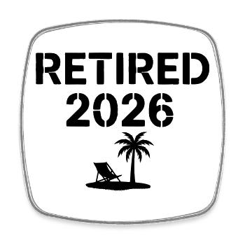 Retraite 2026 Palm Beach - Magnet carré - blanc - Devant