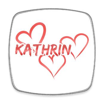 Kathrin als Vorname - Viereckiger Kühlschrankmagnet - Weiß - Vorne