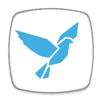 Origami Bird Dove Geometric - Square fridge magnet - white - Front