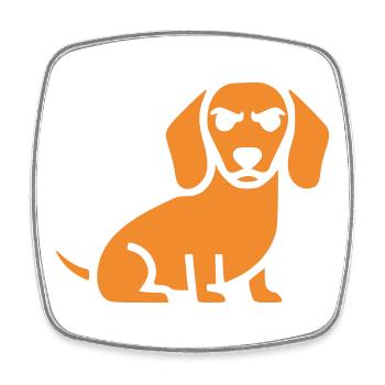 Dachshund Dog Flat Design - Square fridge magnet - white - Front