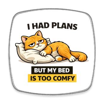 Plans de lits pour chats confortables - Magnet carré - blanc - Devant