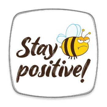 Stay Positive Grumpy Bee Humor Outfit - Viereckiger Kühlschrankmagnet - Weiß - Vorne