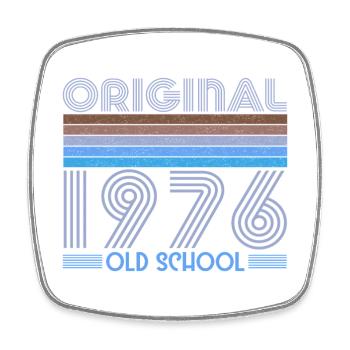 ORIGINAL 1976 OLD SCHOOL 50th Birthday - Square fridge magnet - white - Front