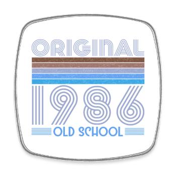 ORIGINAL 1986 OLD SCHOOL 40th Birthday - Square fridge magnet - white - Front