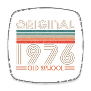 ORIGINAL 1976 OLD SCHOOL 50th Birthday - Square fridge magnet - white - Front