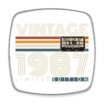 Cadeau d’anniversaire vintage rétro vintage 1987 - Magnet carré - blanc - Devant