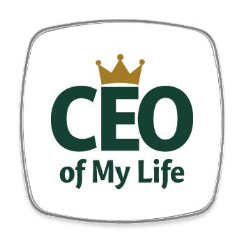 CEO of My Life Krone Statement - Viereckiger Kühlschrankmagnet - Weiß - Vorne