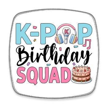 K-Pop Birthday Squad - Square fridge magnet - white - Front