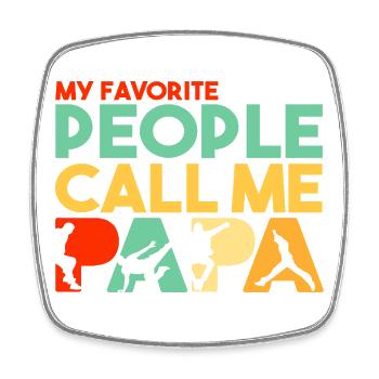 Parkour Papa Traceur Silhouette Retro Sports Art - Square fridge magnet - white - Front