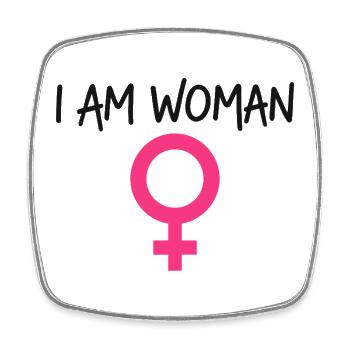 I Am Woman Feminism Power Woman - Square fridge magnet - white - Front