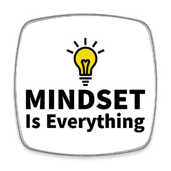 Mindset is everything Glühbirne Motivation Erfolg - Viereckiger Kühlschrankmagnet - Weiß - Vorne