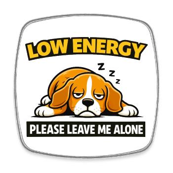 Mème du chien à faible énergie et somnolent - Magnet carré - blanc - Devant