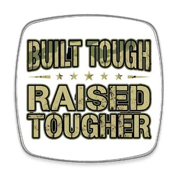 Proud Army Mama Built Tough Camo - Square fridge magnet - white - Front