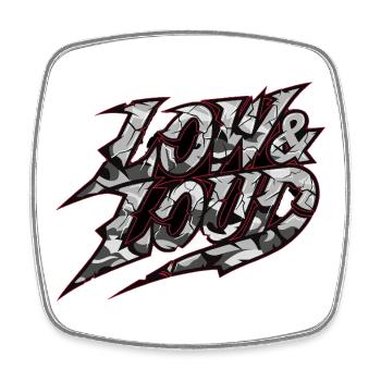 Motif bas et fort pour la scène de tuning automobile Camo - Magnet carré - blanc - Devant