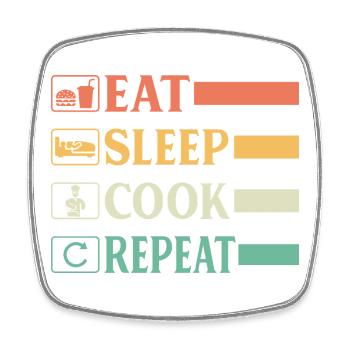Chef Chef Drôle Chef Boulanger Chef Chef Manger Sommeil Chef Représentant - Magnet carré - blanc - Devant
